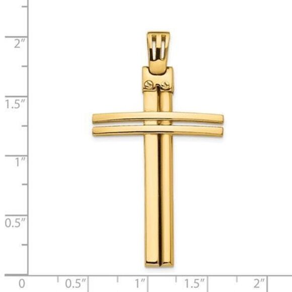 Leslie's 14K Polished Cross Pendant - Picture 4 of 5